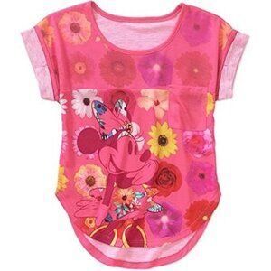 Disney Minnie Mouse Floral Print Girls Shirt X-Small - NEW